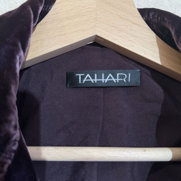 NWT TAHARI Velour Velvet Swing Jacket Blazer Sz 2 Embroidered Accents Purple$468 - Picture 8 of 16